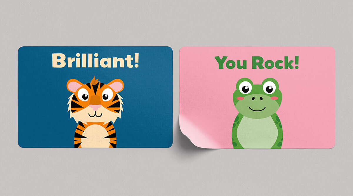 School Animal Stickers Rectangular